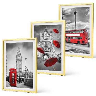 Billedvæg inspiration Rød paraplyboks og London-bus
