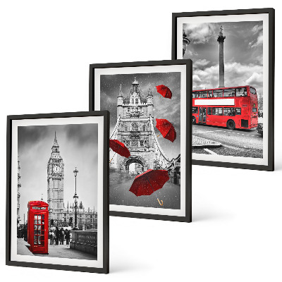 Billedvæg inspiration Rød paraplyboks og London-bus