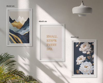Triptykon billeder med ramme Abstrakte bjerge blomster inspiration