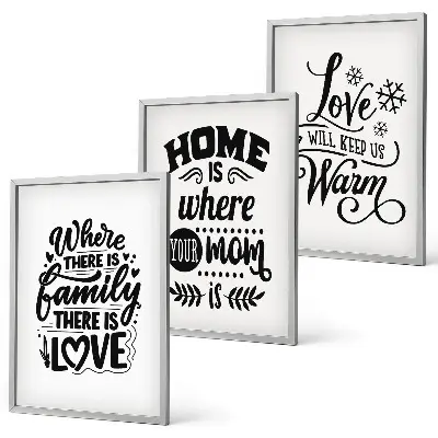 Billedsæt til soveværelset med motiver af familie, kærlighed, hjem og varme