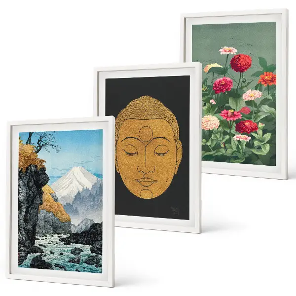 Billedvæg med japansk natur inspiration med japandi kultur