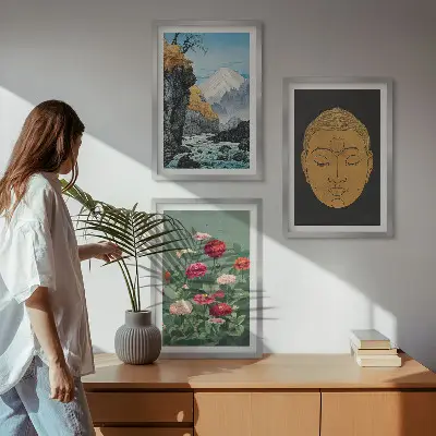 Billedvæg med japansk natur inspiration med japandi kultur