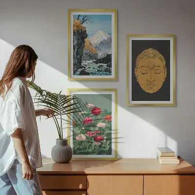 Billedvæg med japansk natur inspiration med japandi kultur