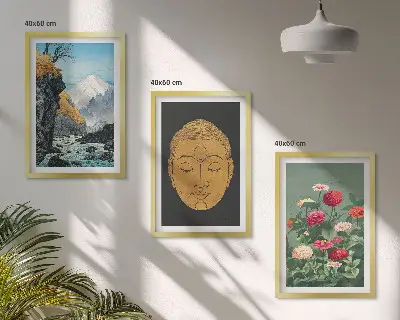 Billedvæg med japansk natur inspiration med japandi kultur