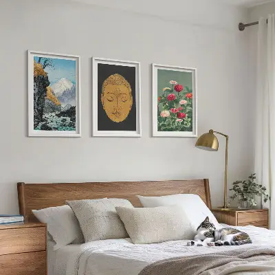 Billedvæg med japansk natur inspiration med japandi kultur