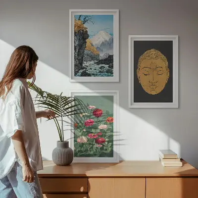 Billedvæg med japansk natur inspiration med japandi kultur