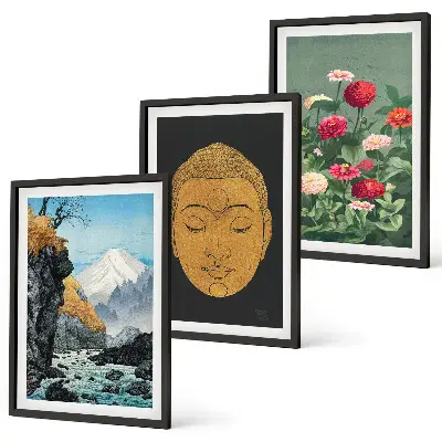Billedvæg med japansk natur inspiration med japandi kultur