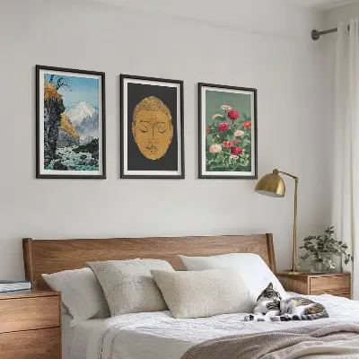 Billedvæg med japansk natur inspiration med japandi kultur