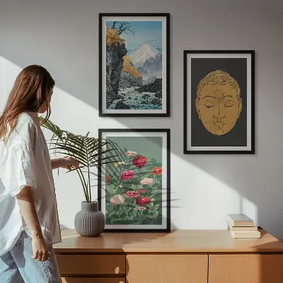 Billedvæg med japansk natur inspiration med japandi kultur
