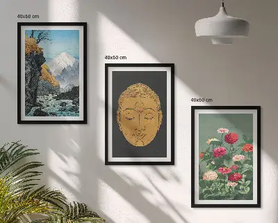 Billedvæg med japansk natur inspiration med japandi kultur