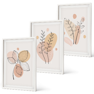 Billedvæg inspiration Pastell plantetegninger
