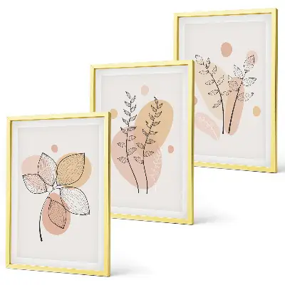 Billedvæg med plantetegninger inspiration med pastelfarvede motiver