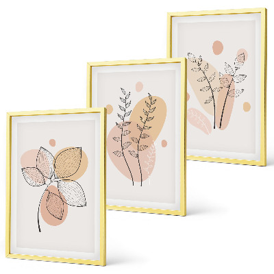 Billedvæg inspiration Pastell plantetegninger