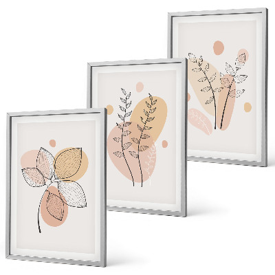 Billedvæg inspiration Pastell plantetegninger