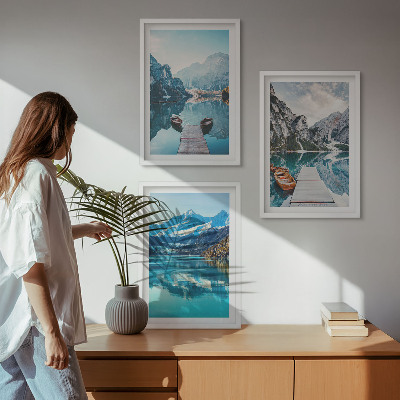 Billedsæt til soveværelset Bjergsøer både refleksion