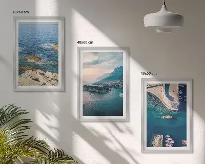 Billedvæg med havudsigt motiver af klipper og havne