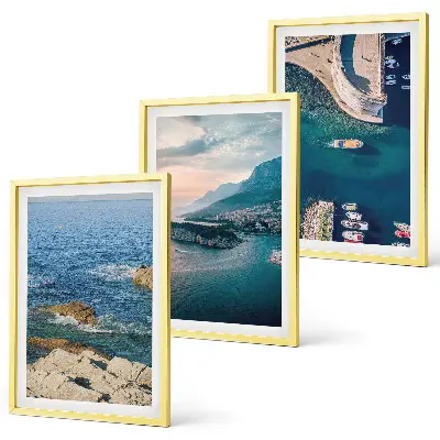 Billedvæg med havudsigt motiver af klipper og havne