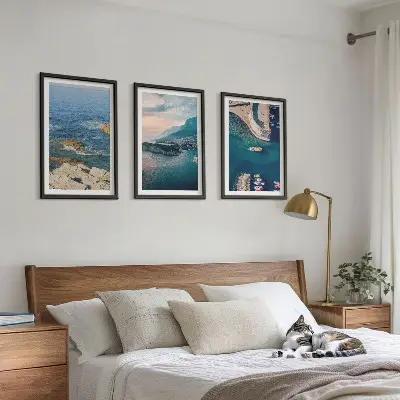 Billedvæg med havudsigt motiver af klipper og havne