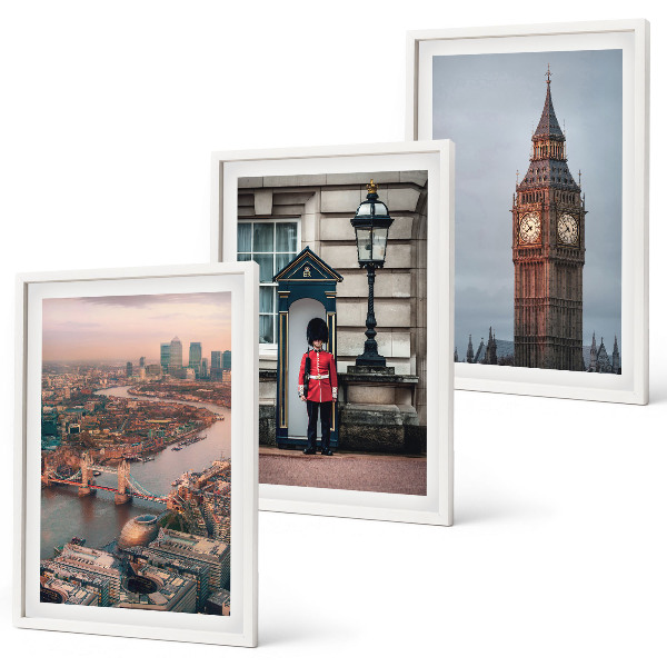 Triptykon billeder med ramme London Bridge Guardian Big Ben