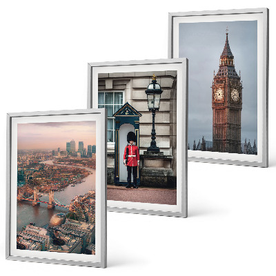 Triptykon billeder med ramme London Bridge Guardian Big Ben