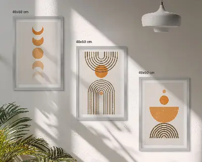 Triptyk med ramme boho minimalistisk dekoration