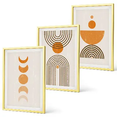 Triptyk med ramme boho minimalistisk dekoration