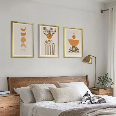 Triptyk med ramme boho minimalistisk dekoration