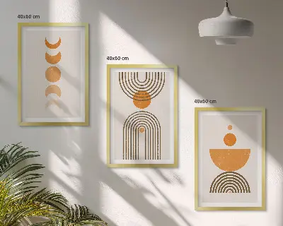 Triptyk med ramme boho minimalistisk dekoration