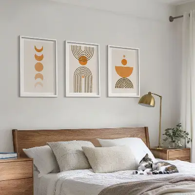 Triptyk med ramme boho minimalistisk dekoration