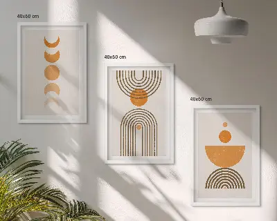 Triptyk med ramme boho minimalistisk dekoration