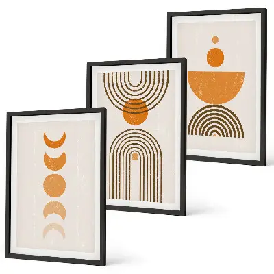 Triptyk med ramme boho minimalistisk dekoration