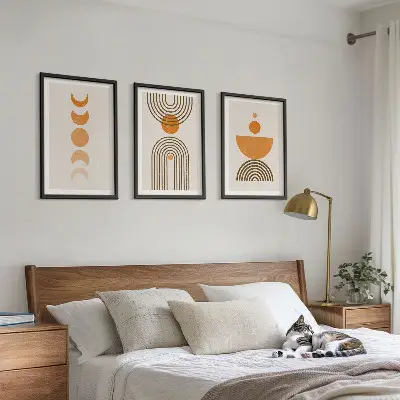 Triptyk med ramme boho minimalistisk dekoration