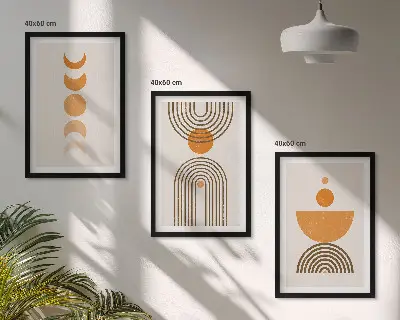 Triptyk med ramme boho minimalistisk dekoration