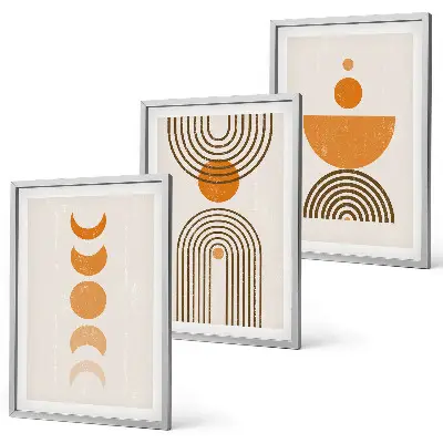 Triptyk med ramme boho minimalistisk dekoration