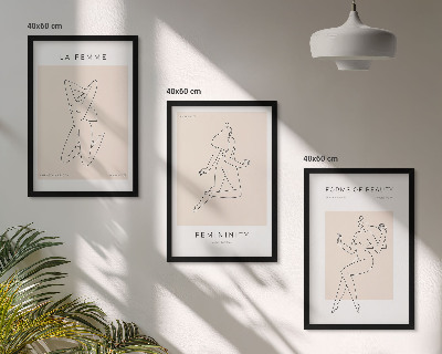 Billedsæt til soveværelset Plakat med minimalisme og kvinders silhuetter