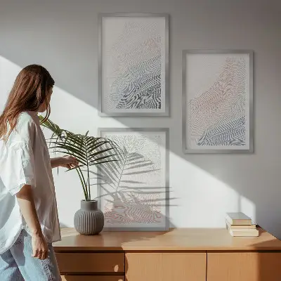 Abstrakt bølgetapet i pastel vægdekoration med inspiration til din boligindretning