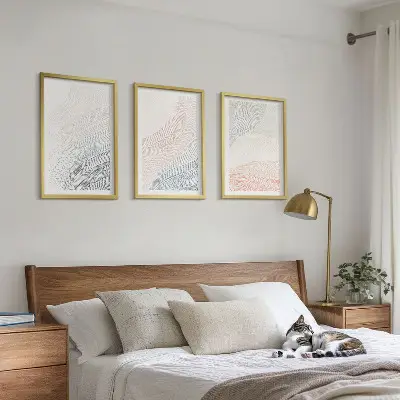 Abstrakt bølgetapet i pastel vægdekoration med inspiration til din boligindretning