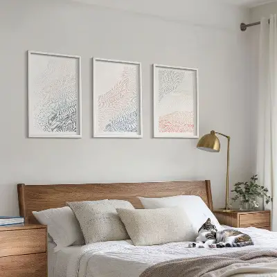 Abstrakt bølgetapet i pastel vægdekoration med inspiration til din boligindretning