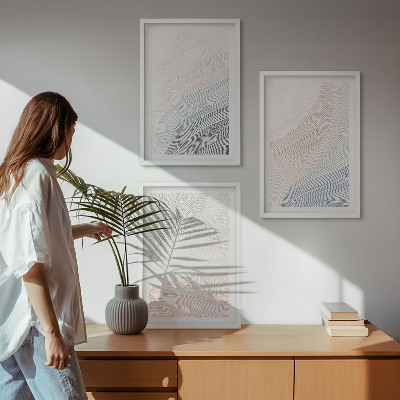 Billedvæg inspiration Abstrakte bølger pap pastel
