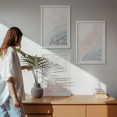 Abstrakt bølgetapet i pastel vægdekoration med inspiration til din boligindretning