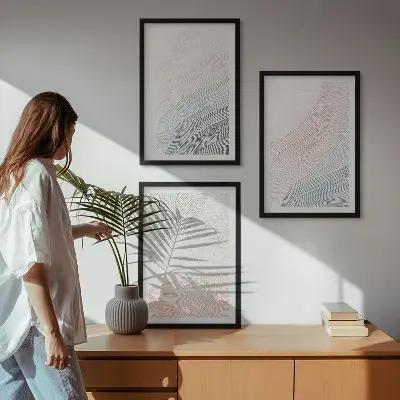 Abstrakt bølgetapet i pastel vægdekoration med inspiration til din boligindretning