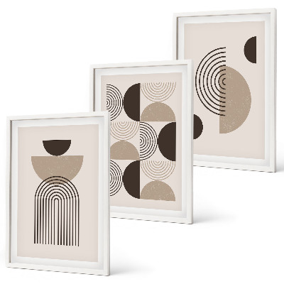 Triptykon billeder med ramme Abstrakte minimalismemønstre