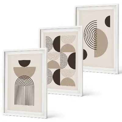 Abstrakte minimalismemønstre triptyk med ramme