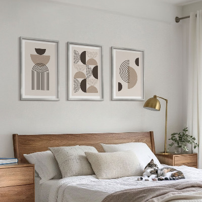 Triptykon billeder med ramme Abstrakte minimalismemønstre