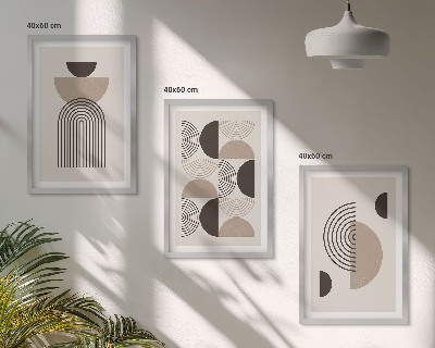 Triptykon billeder med ramme Abstrakte minimalismemønstre
