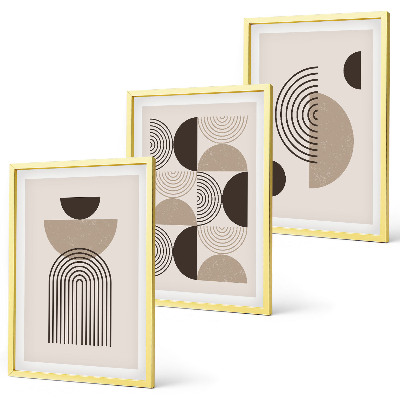 Triptykon billeder med ramme Abstrakte minimalismemønstre