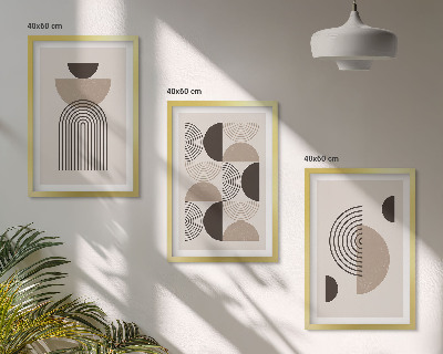 Triptykon billeder med ramme Abstrakte minimalismemønstre