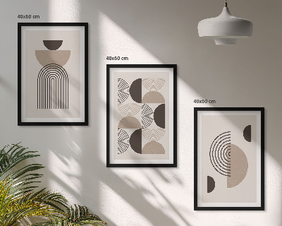 Triptykon billeder med ramme Abstrakte minimalismemønstre
