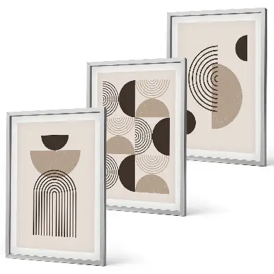 Abstrakte minimalismemønstre triptyk med ramme
