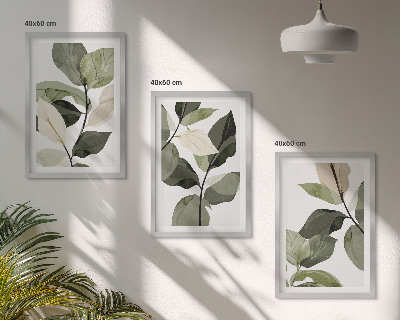 Billedsæt til soveværelset Malede boho planteblade